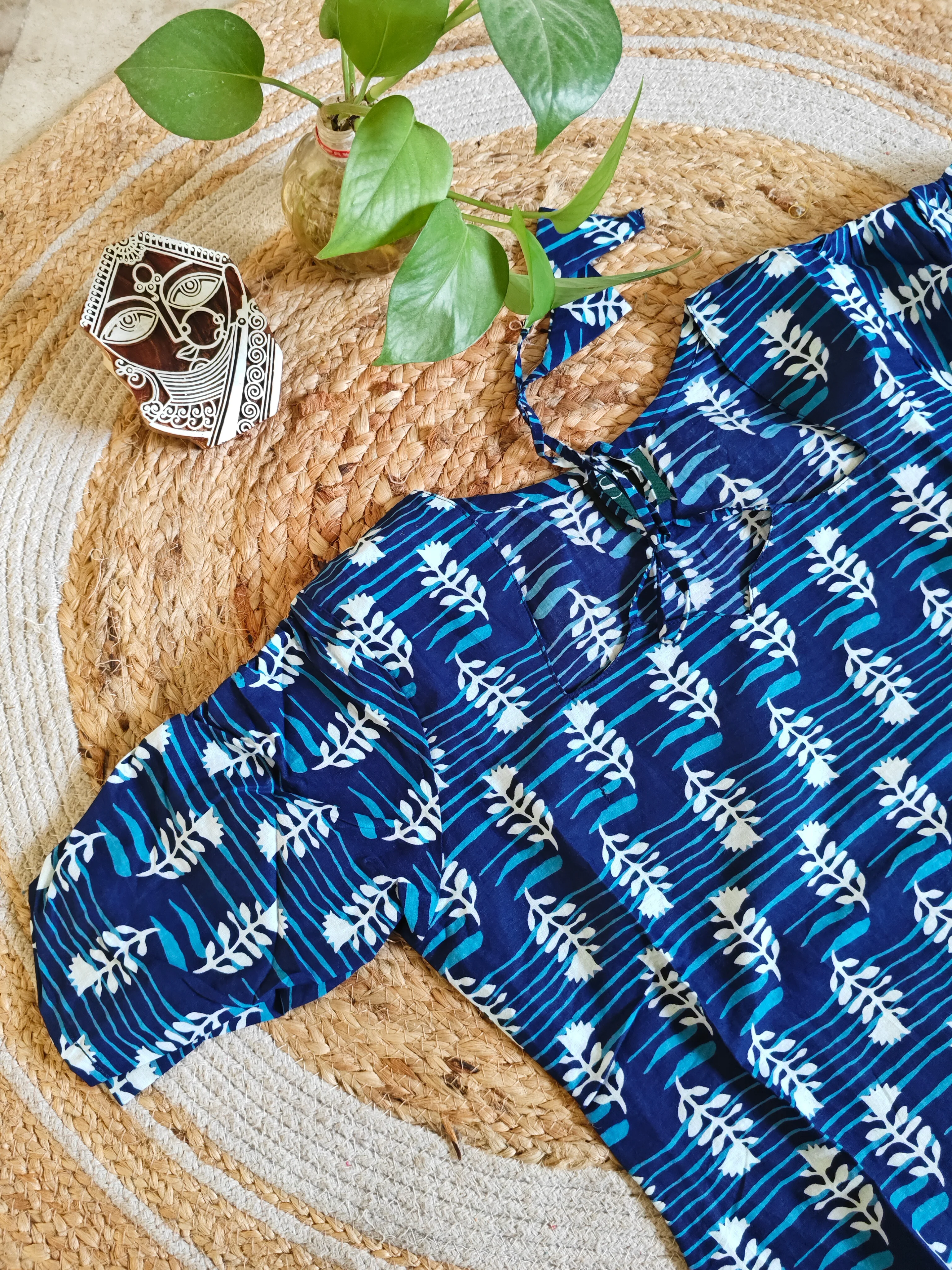 Indigo Cotton Kurti - Image 2
