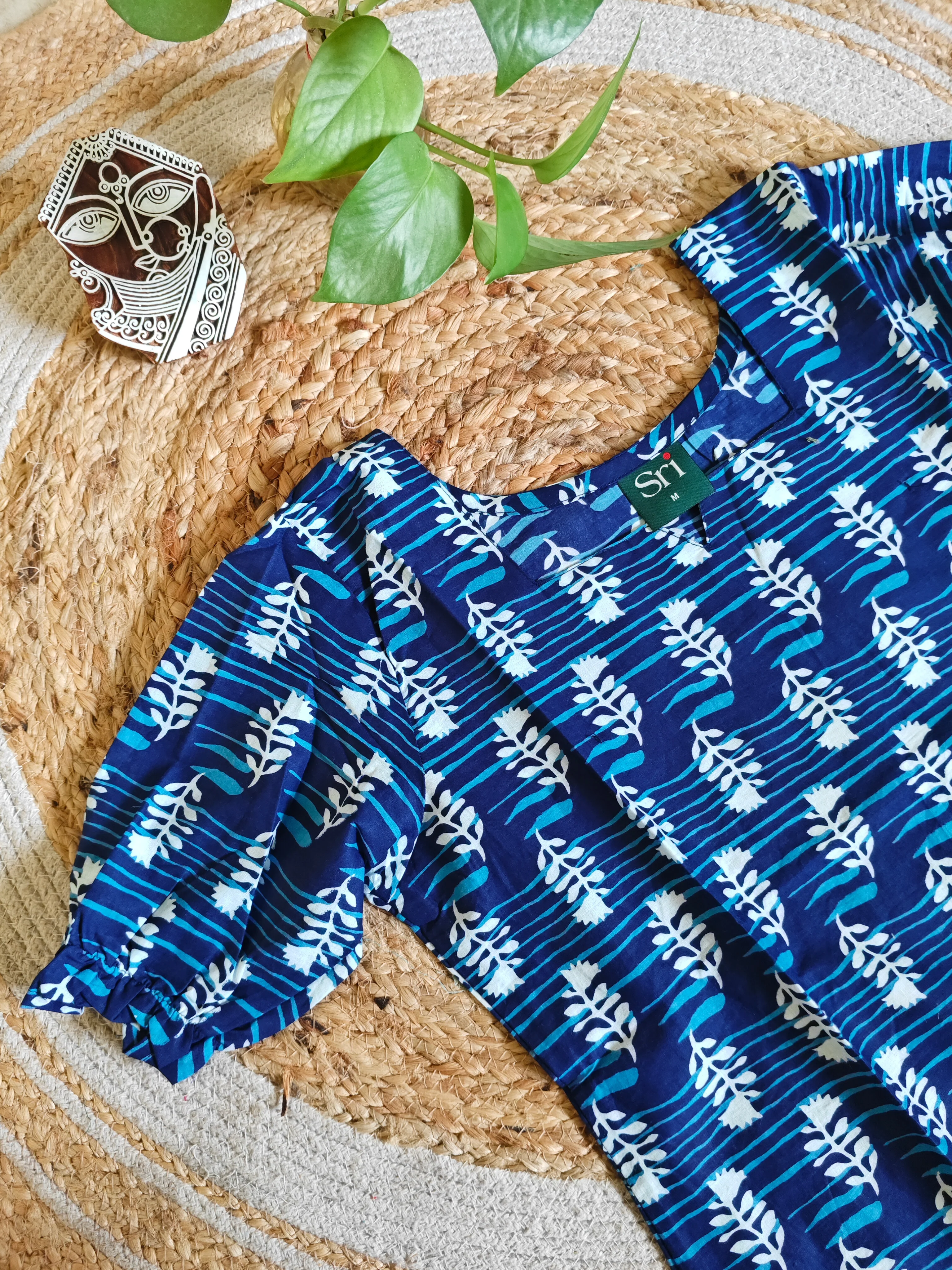 Indigo Cotton Kurti - Image 2