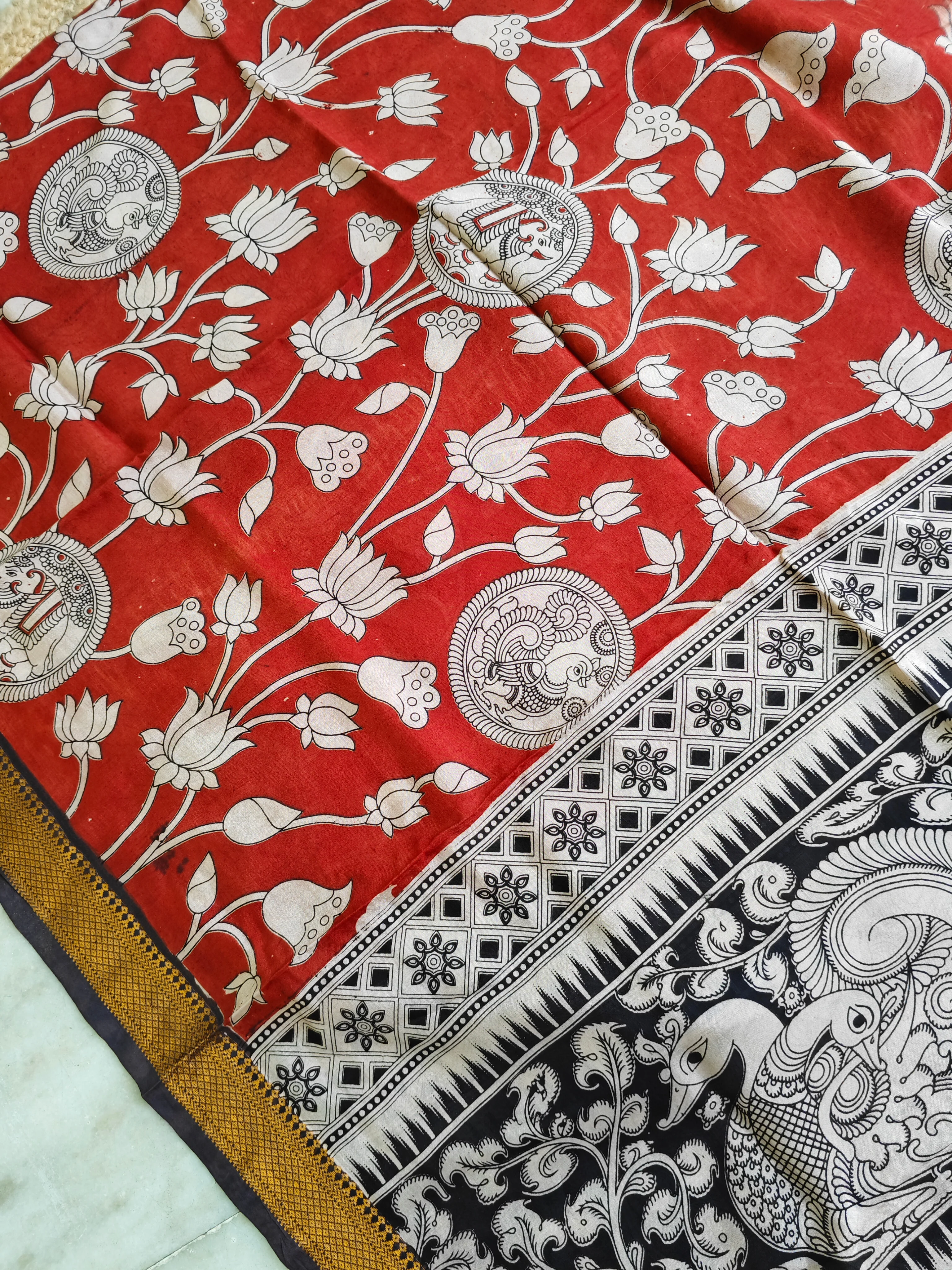 Kalamkari Silk Dupatta